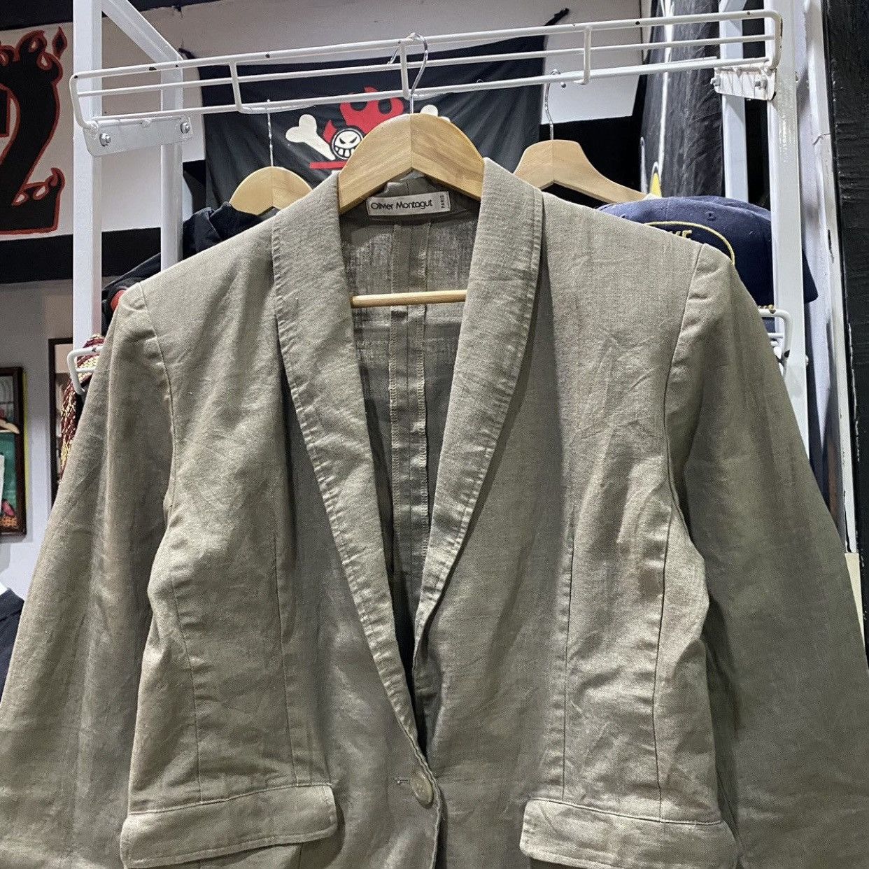 Montagut Vintage Olivier Montagut Paris Earth Tone Linen Blend Blazer Size US M / EU 48-50 / 2 - 3 Thumbnail