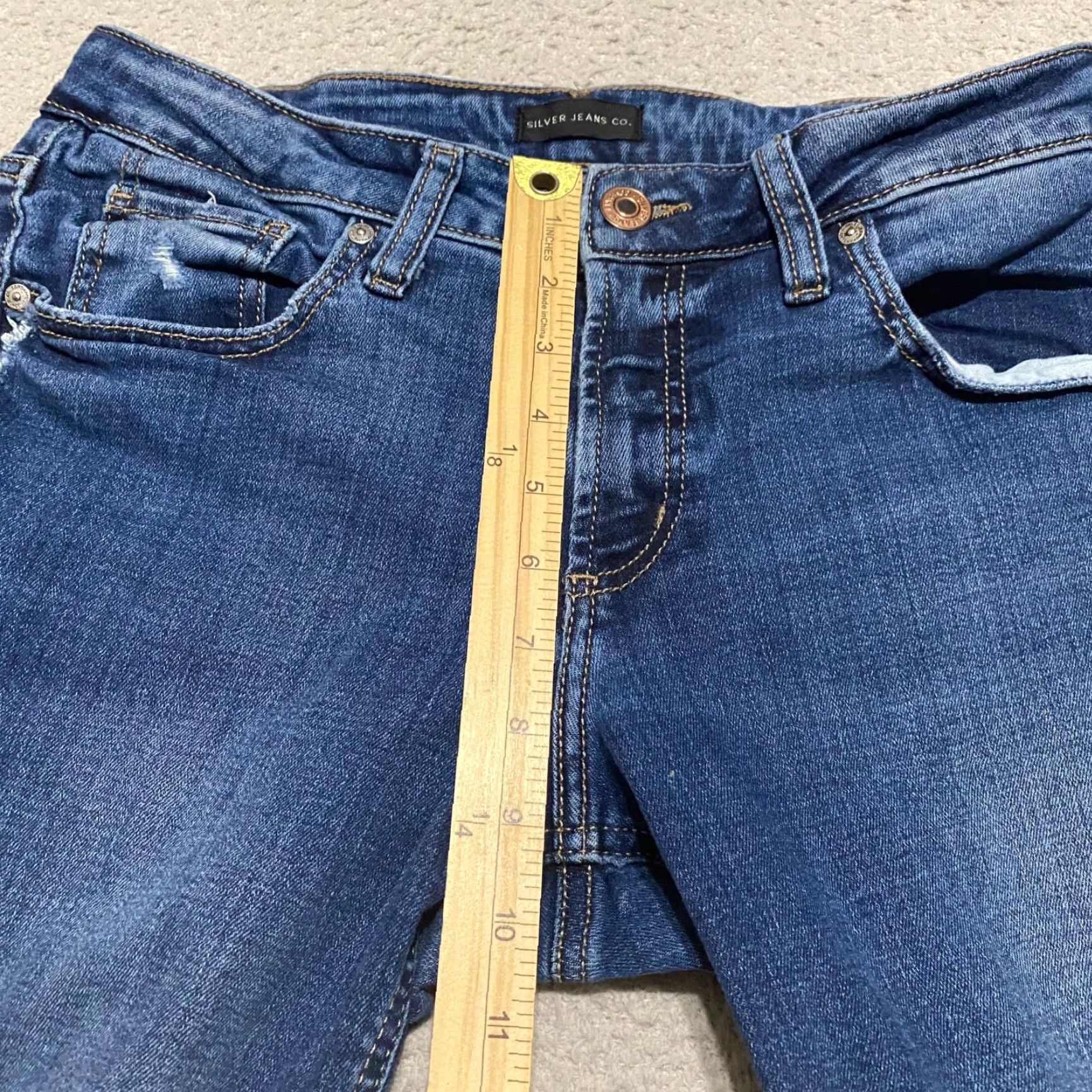Silver Jeans Co. Silver Jeans Womens sz 30 Blue Denim Medium Wash Boyfriend Mid Rise Distressed Size 30" / US 8 / IT 44 - 7 Thumbnail