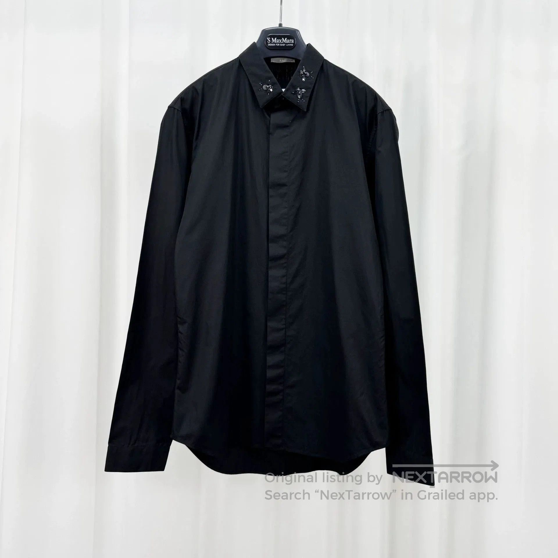 Dior black long sleeve shirt with sequined collar. Size US M / EU 48-50 / 2 - 1 Thumbnail