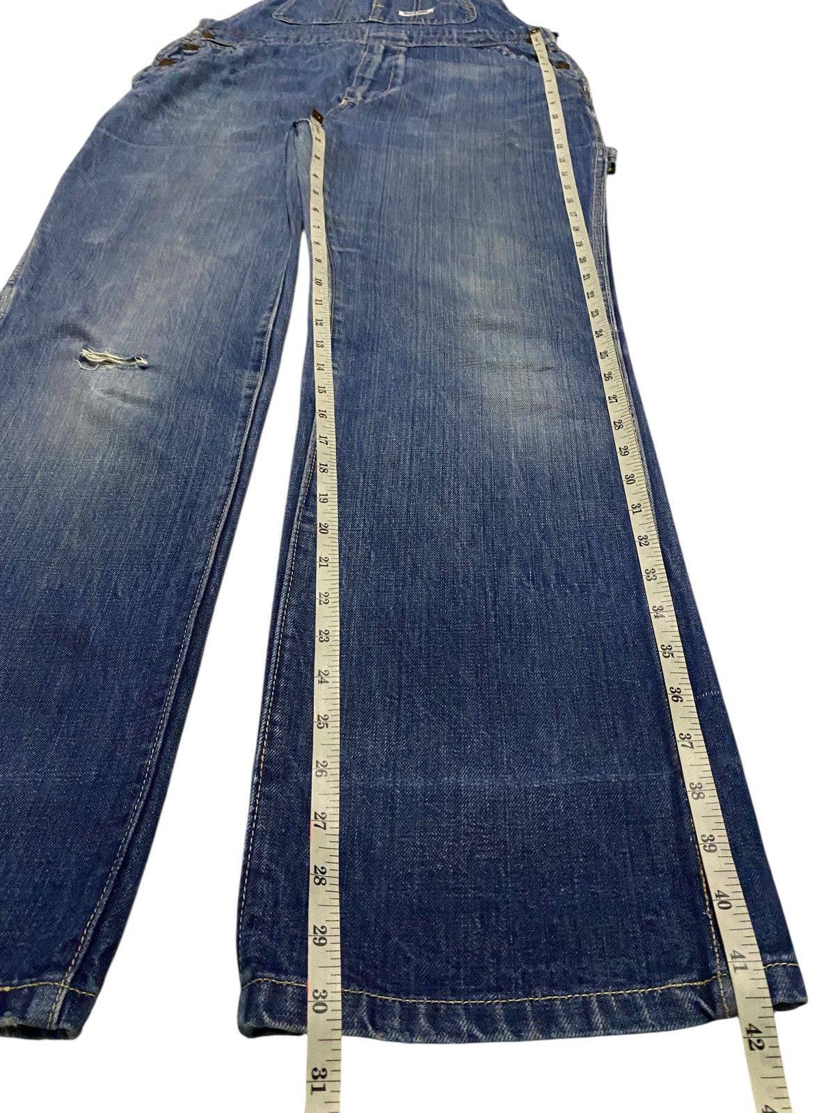 Blue Blue Japan Blue Way Distressed Baggy Overall Size US 33 - 14 Thumbnail