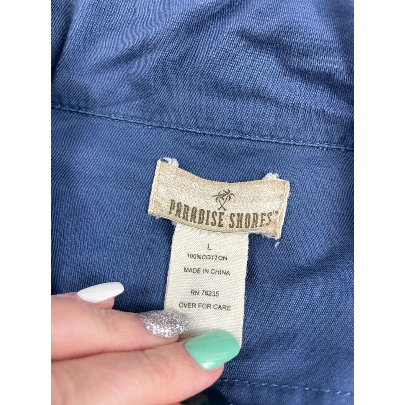 Paradise Paradise Shores Jacket Women’s L Blue Full Zip Pockets Size L / US 10 / IT 46 - 6 Thumbnail