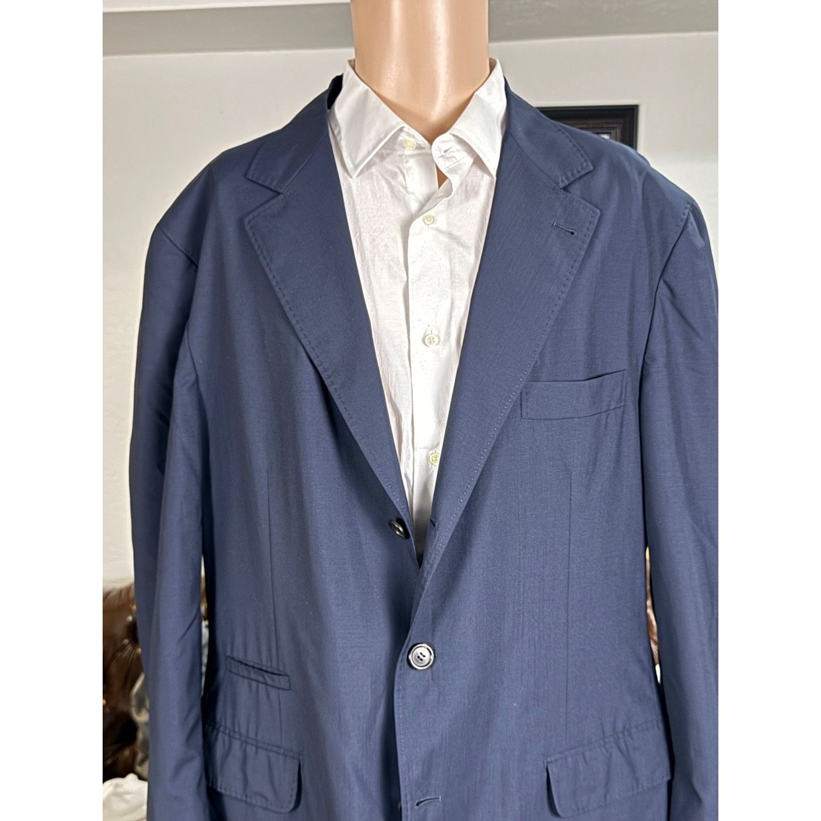 Brunello Cucinelli Brunello Cucinelli Navy Blue Unstructured Blazer jacket 48R Size 48R - 1 Thumbnail
