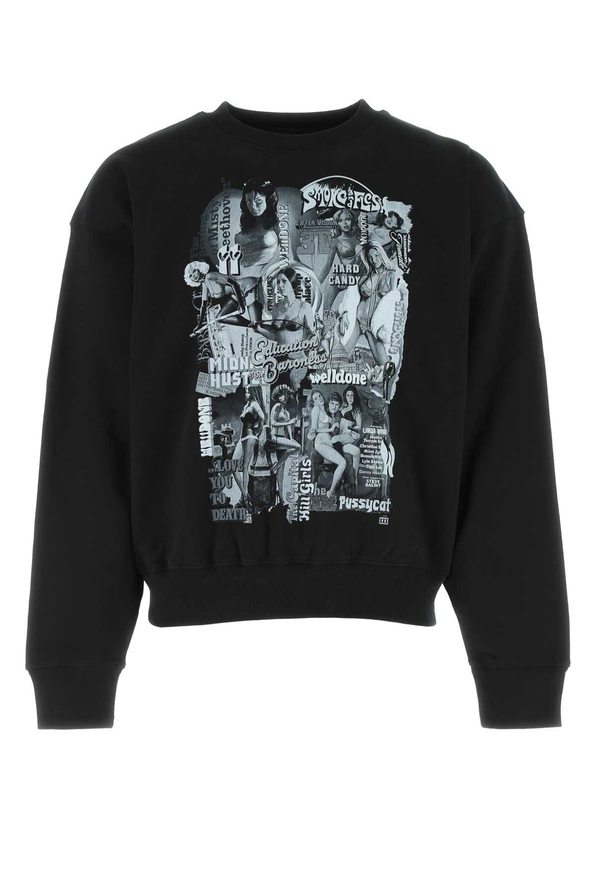 image of We11Done Black Cotton Oversize Sweatshirt, Men's (Size XS)