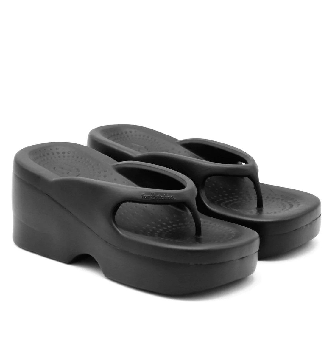 image of Forbitches For Bitches Platform Flip Flops Black (Pee Wee) Size M Y2K Shoes, Women's
