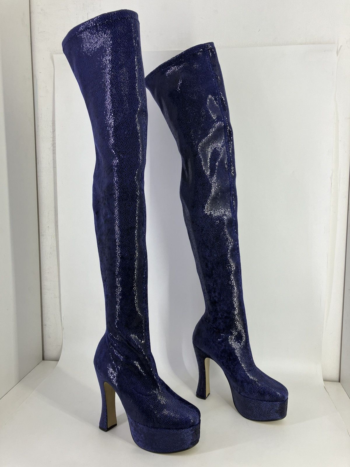 Vintage Over-the-knee lycra thigh-high boots Nathaly Martinez 00s Size US 8 / IT 38 - 2 Thumbnail