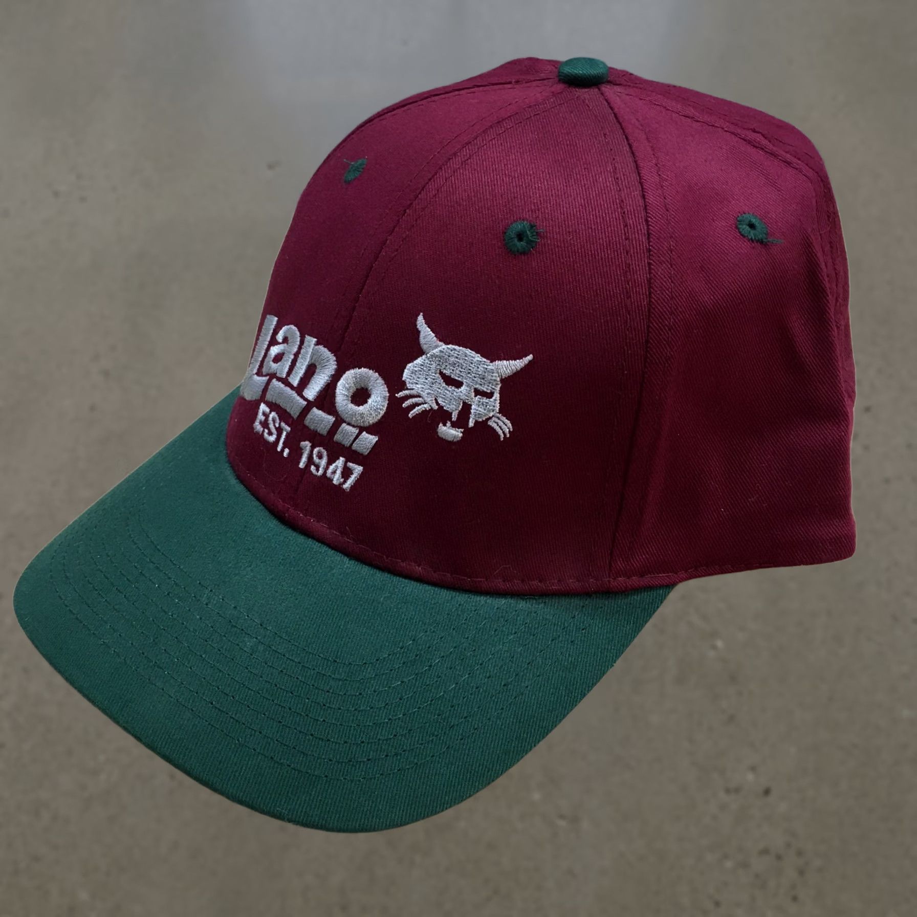 Logo 7 Mens Lano Baseball Cap Hat Maroon Green One Size Embroidered Logo Curved Brim Size ONE SIZE - 1 Thumbnail