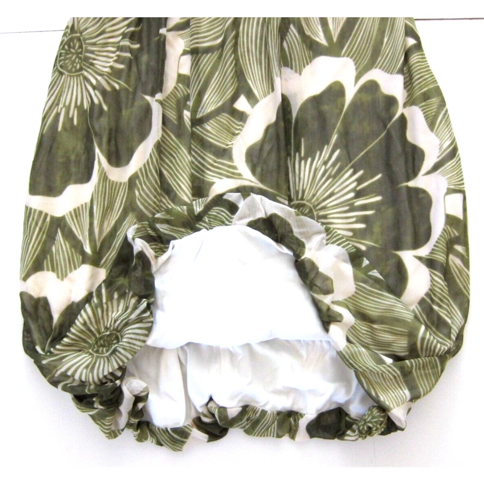 Vintage Vtg Trixxi Green Ivory Floral Stretch Spaghetti Strap Empire Tank Slip Dress L Size L / US 10 / IT 46 - 7 Thumbnail