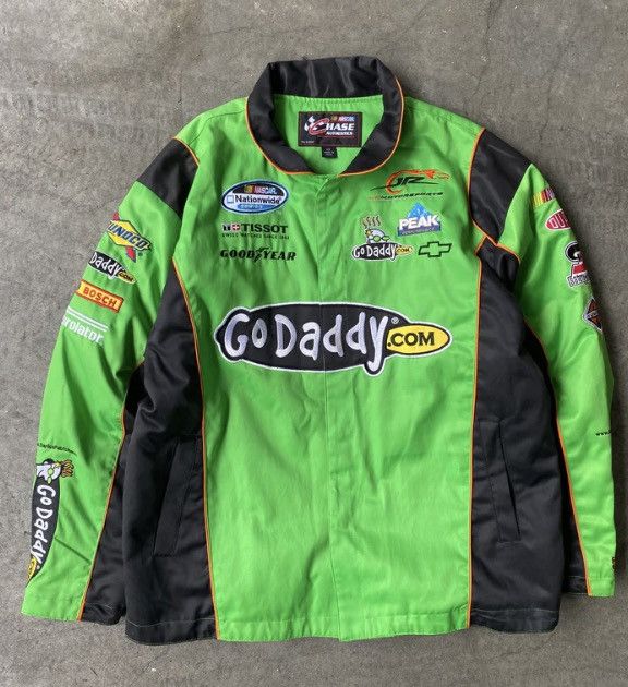 Very rare find, deals Nascar Go Daddy race jacket XL