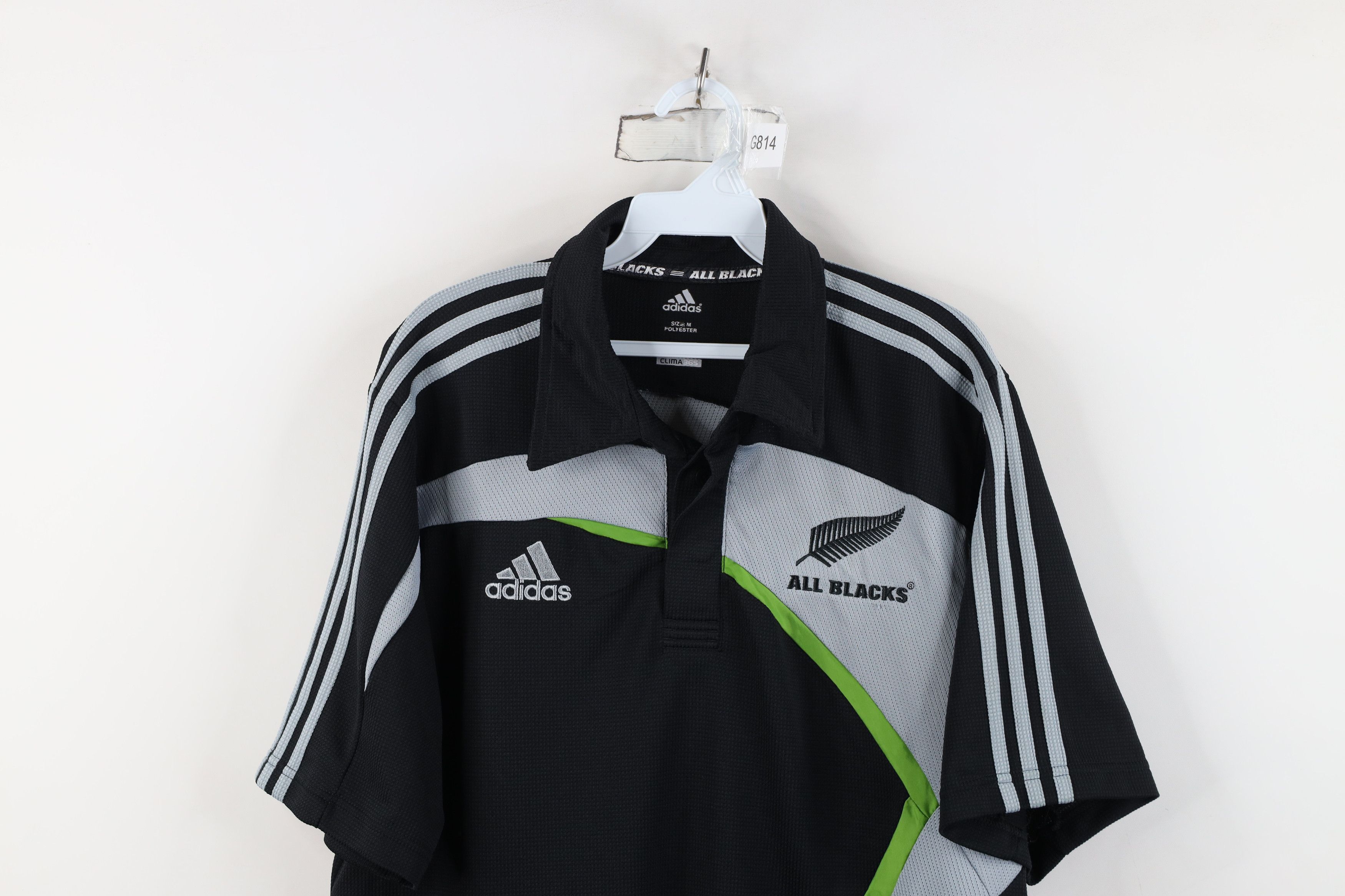 Adidas Vintage Adidas New Zealand All Blacks Rugby Jersey Polo Size US M / EU 48-50 / 2 - 2 Thumbnail