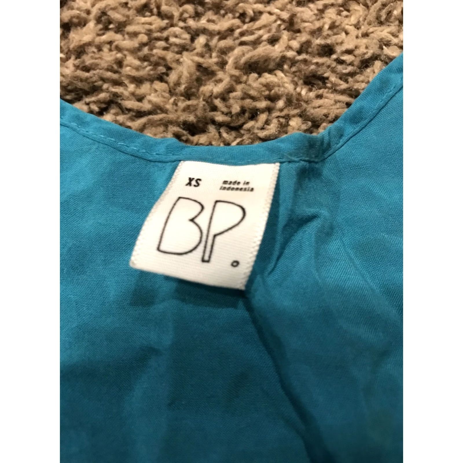 Vintage BP Womens Tank Top XS Teal Rayon Round Neck Sleeveless A32 Bohemian Basic Pattern Solid Regular)* Size XS / US 0-2 / IT 36-38 - 2 Thumbnail