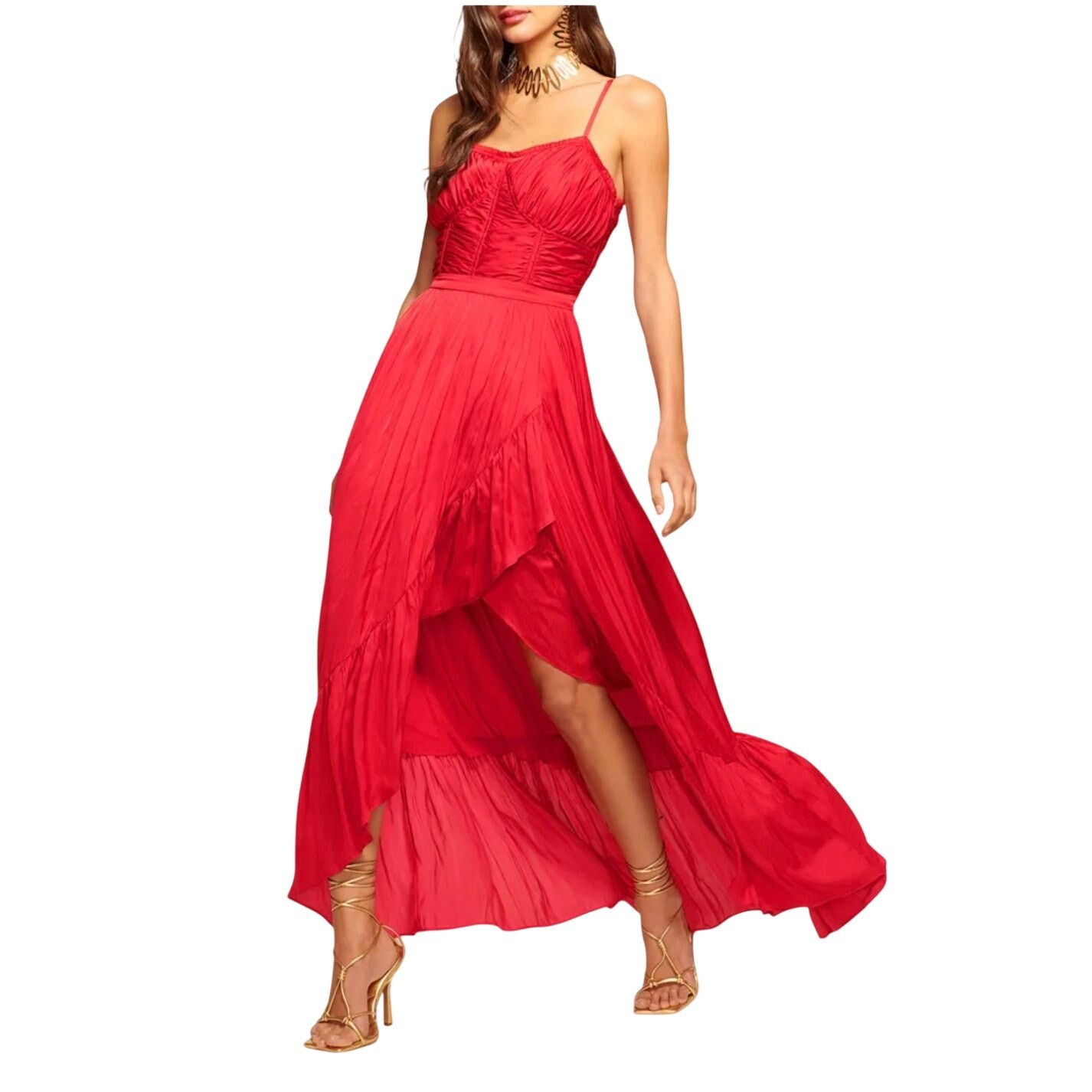 Ramy Brook Ramy Brook Braelyn Shirred Wrap Maxi Dress size 8 in Red Size M / US 6-8 / IT 42-44 - 2 Thumbnail