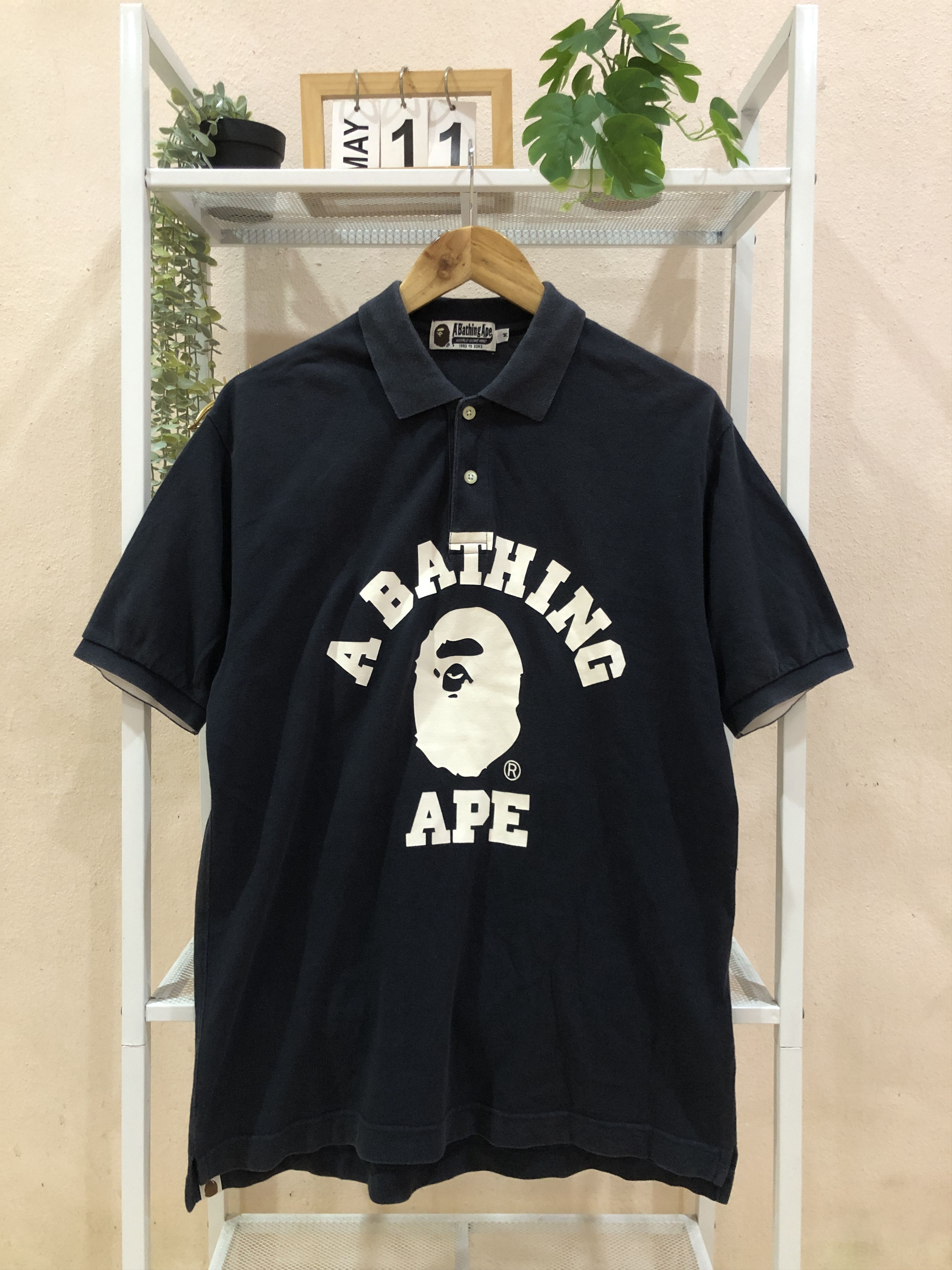 Bape A Bathing Ape (BAPE) College Logo Graphic Print Polo shirt Size US L / EU 52-54 / 3 - 1 Thumbnail