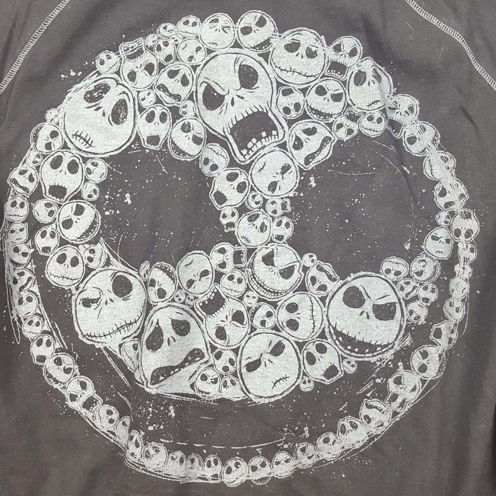 Disney Nightmare Before Christmas Y2K Black Skull Large Crewneck Sweatshirt Pullover Size L / US 10 / IT 46 - 3 Thumbnail