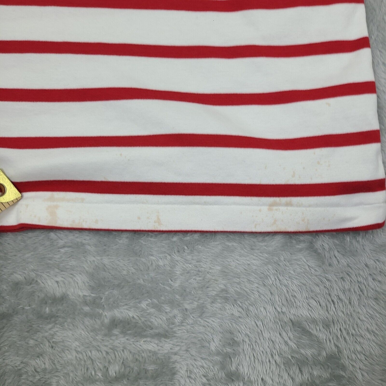 Polo Ralph Lauren Polo Ralph Lauren Men's White/Red Stipe Custom Fit Crew-Neck Size US L / EU 52-54 / 3 - 9 Thumbnail