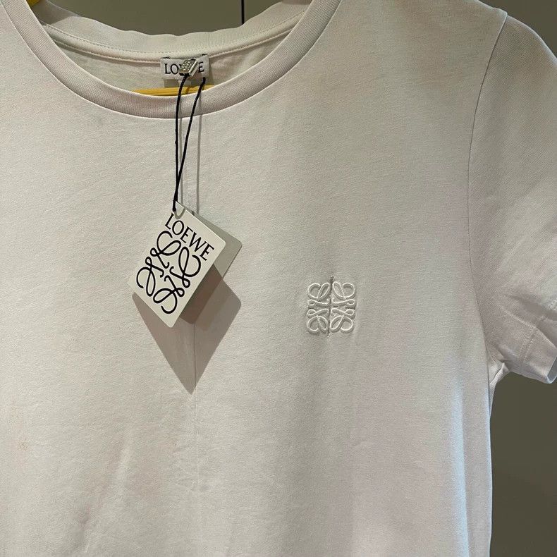 Loewe LOEWE White embroidered logo irregular short sleeve T-shir Size S / US 4 / IT 40 - 7 Thumbnail