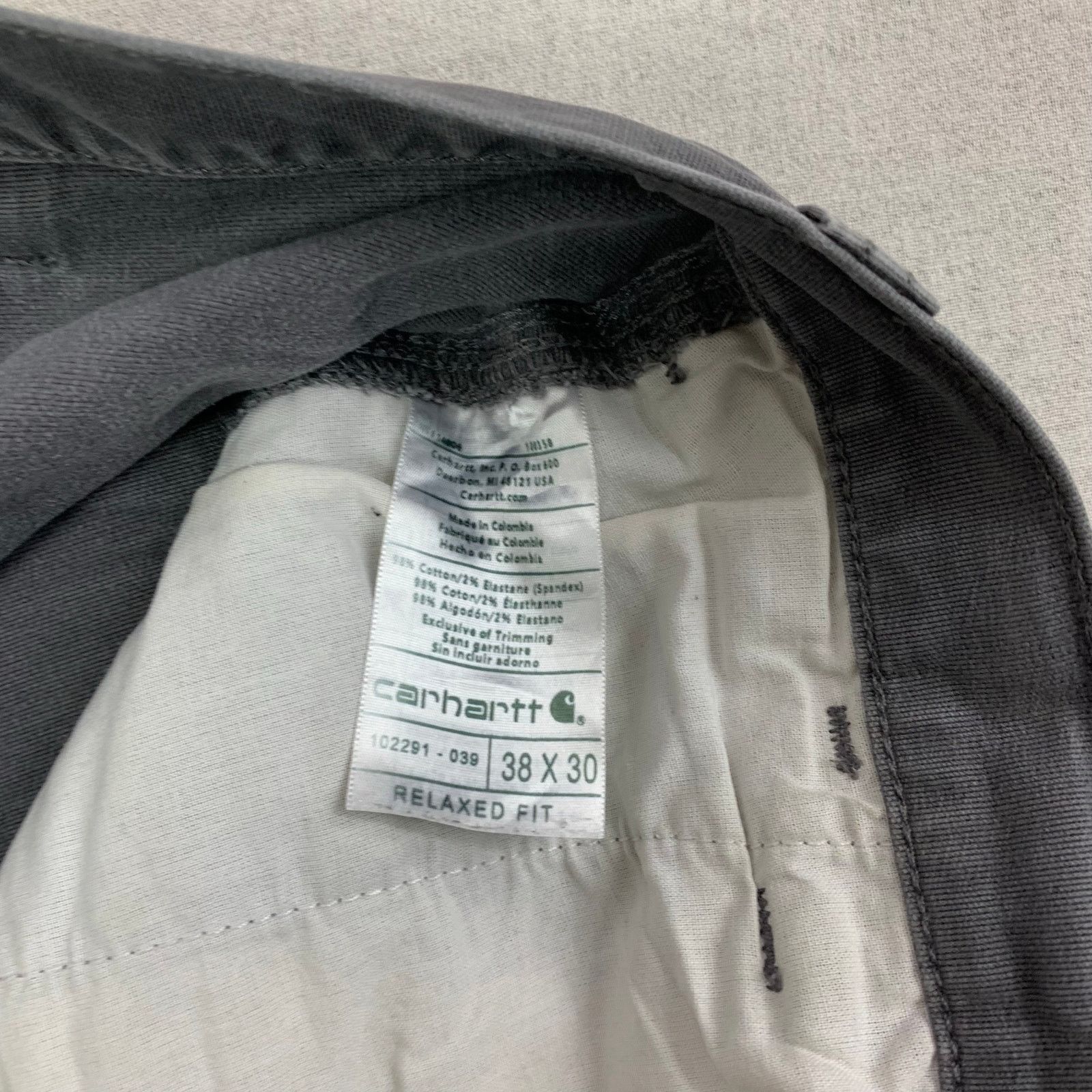 Distressed Gray Carhartt Relaxed Fit Work Pants - 38 - Y2K