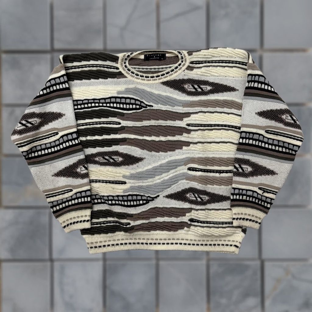 Coogi Protege Sweater Mens XL Multicolor 3D Knit Coogi Style Crewneck Pullover Size US XL / EU 56 / 4 - 1 Thumbnail