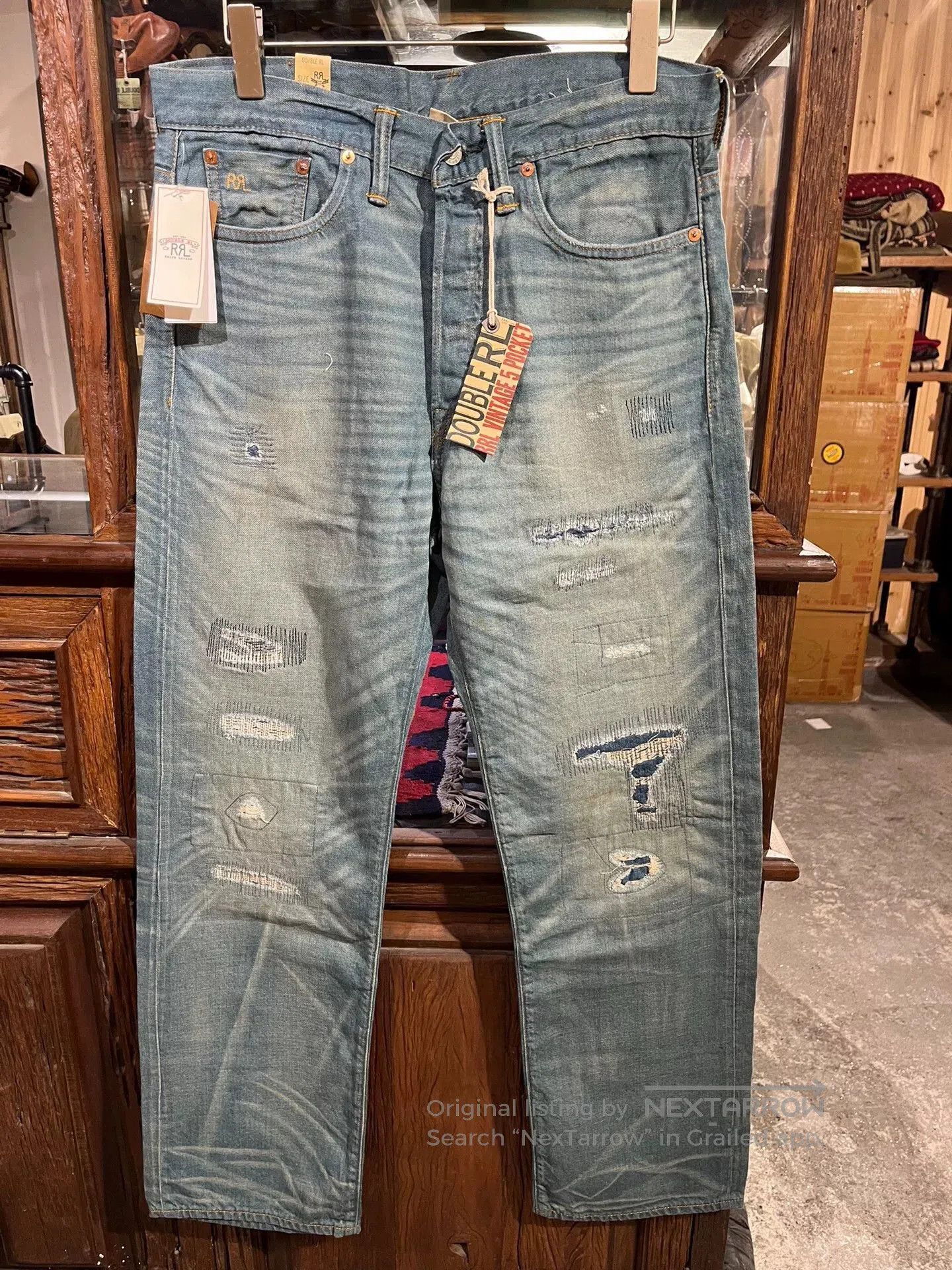 RRL Ralph Lauren rrl patchwork distressed jeans by ralph lauren. Size US 32 / EU 48 - 1 Thumbnail