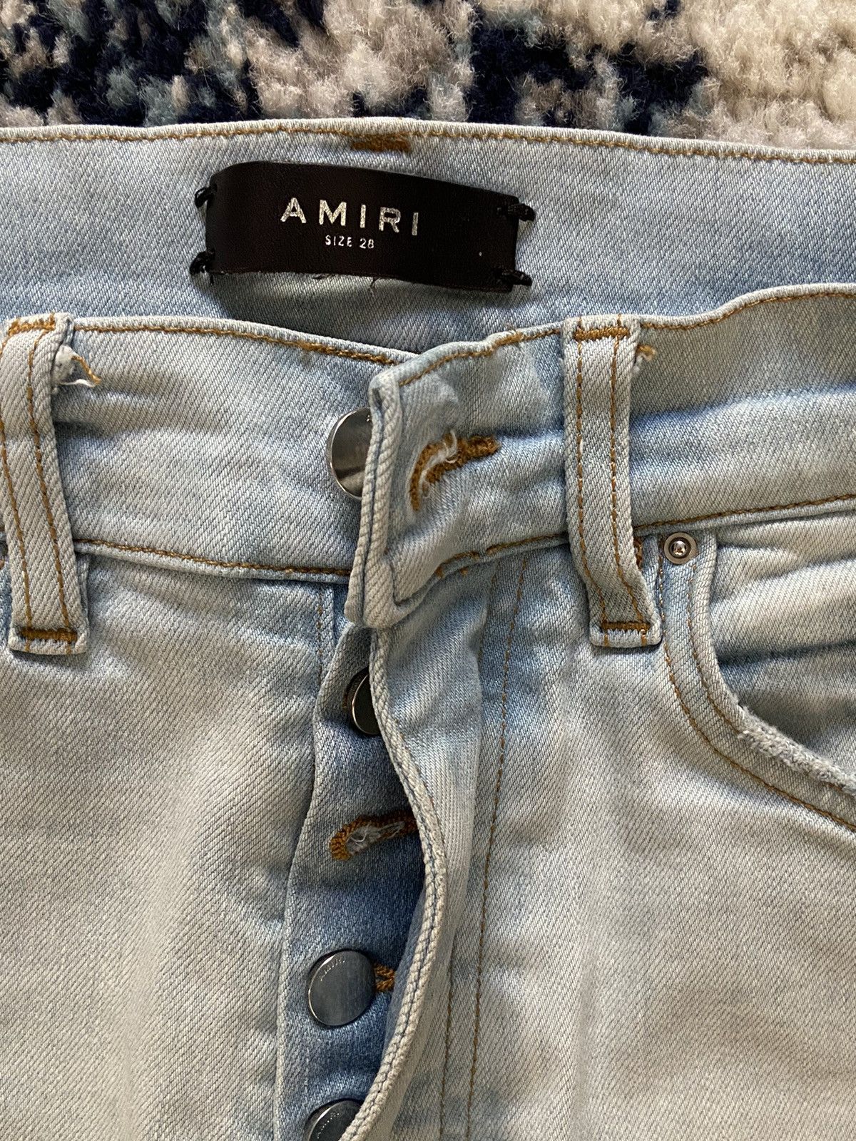 Amiri Amiri MX1 Light Wash Multi Patch Jeans Size US 28 / EU 44 - 4 Thumbnail