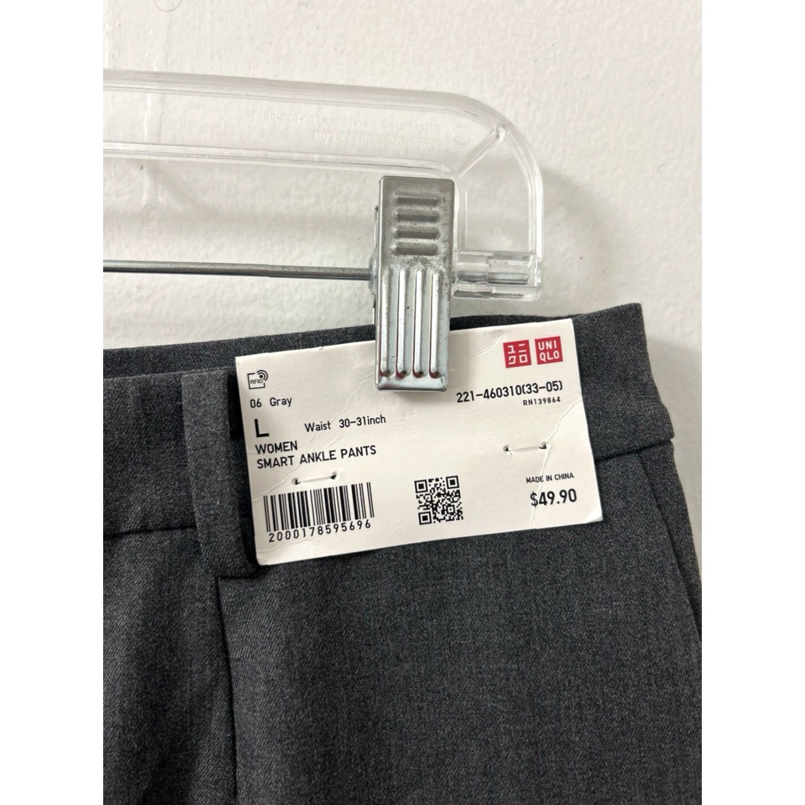 Uniqlo Uniqlo Pants Womens Large L33 Gray NWT Ankle Trousers Zipper Pockets Stretch Wrinkle-Resistant Flat Front Office Workwear Casual Modern 30x28 Size 36" / US 14 / IT 50 - 4 Thumbnail