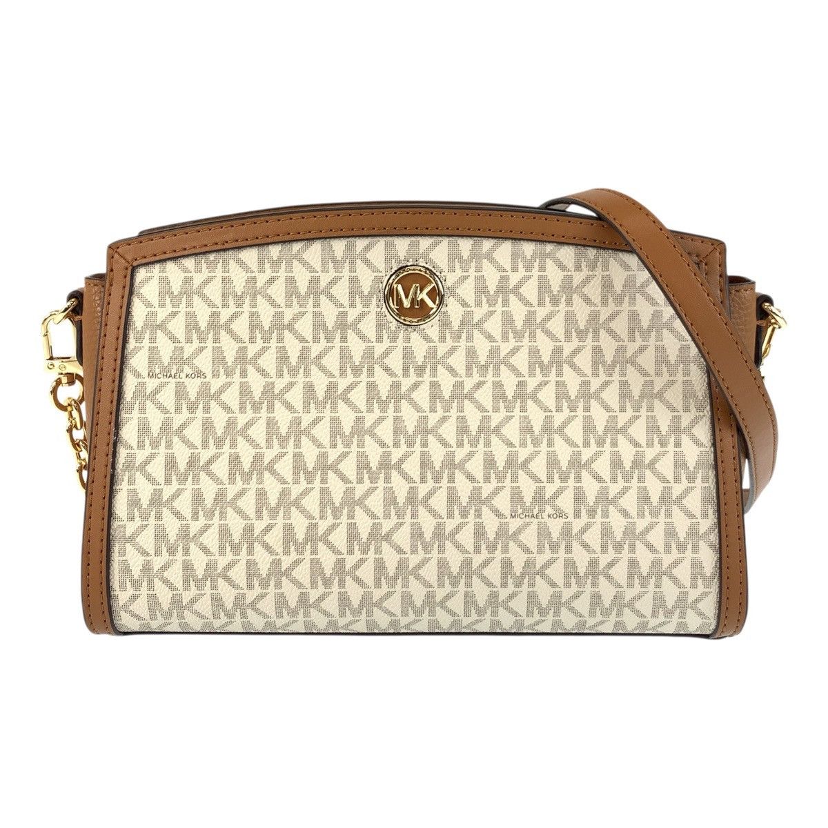 Michael Kors Michael Kors Mk Signature Pvc Leather Shoulder Bag Plastic / Synthetic Shoulder Bag 00278 Duty Free For Usa in White, Women's