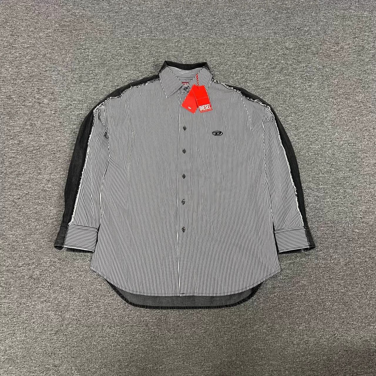 Diesel Diesel Vertical Stripe Denim Panel Shirt Size US S / EU 44-46 / 1 - 1 Thumbnail