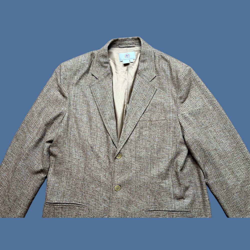 The Territory Ahead Territory Ahead Blazer Mens Large Long Brown Silk Lined Button Up Coat Size 42R - 1 Thumbnail