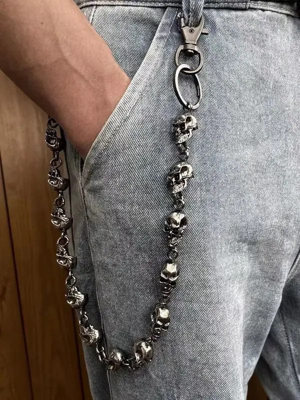 VIBE Retro Goth Skull Wallet Jeans Chain Size ONE SIZE - 1 Thumbnail