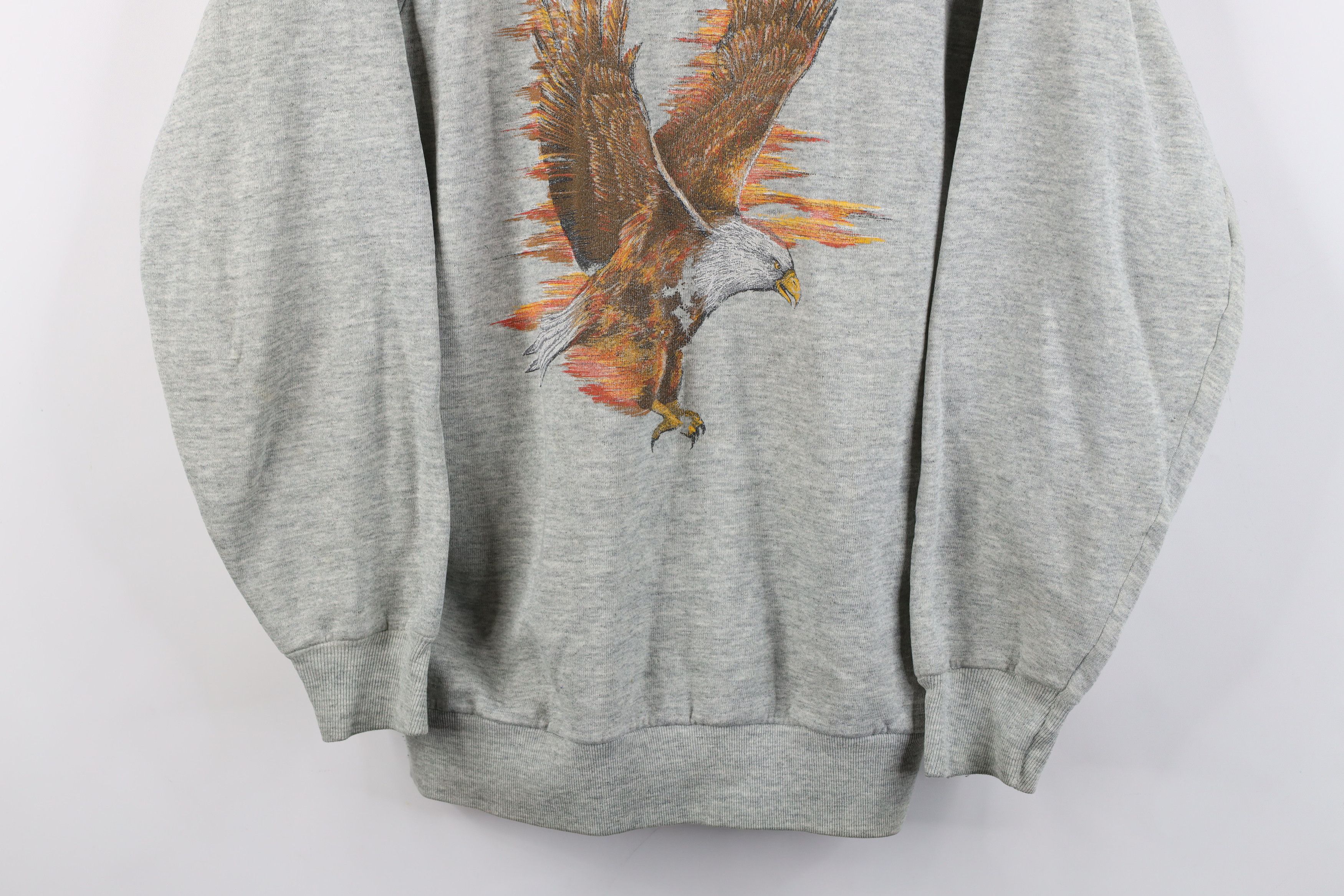 Vintage Vintage 70s 80s Streetwear Nature Eagle Sweatshirt Gray Size US M / EU 48-50 / 2 - 3 Thumbnail