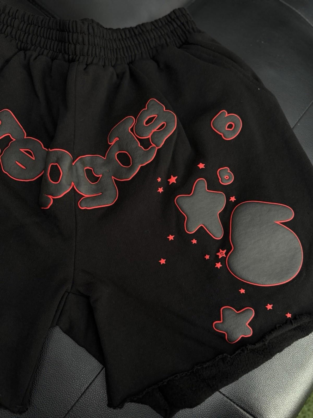 Sp5der Sp5der OG Web V2 Phantom Sweatshort “Black Red” (NEW) (L) Size US 34 / EU 50 - 3 Thumbnail