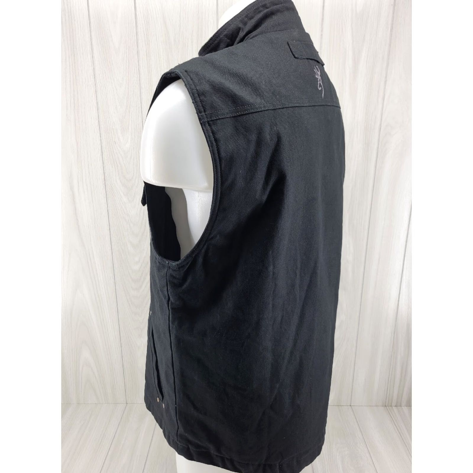 Vintage Browning Mens Large Canvas Vest Jacket Black Size US L / EU 52-54 / 3 - 7 Thumbnail