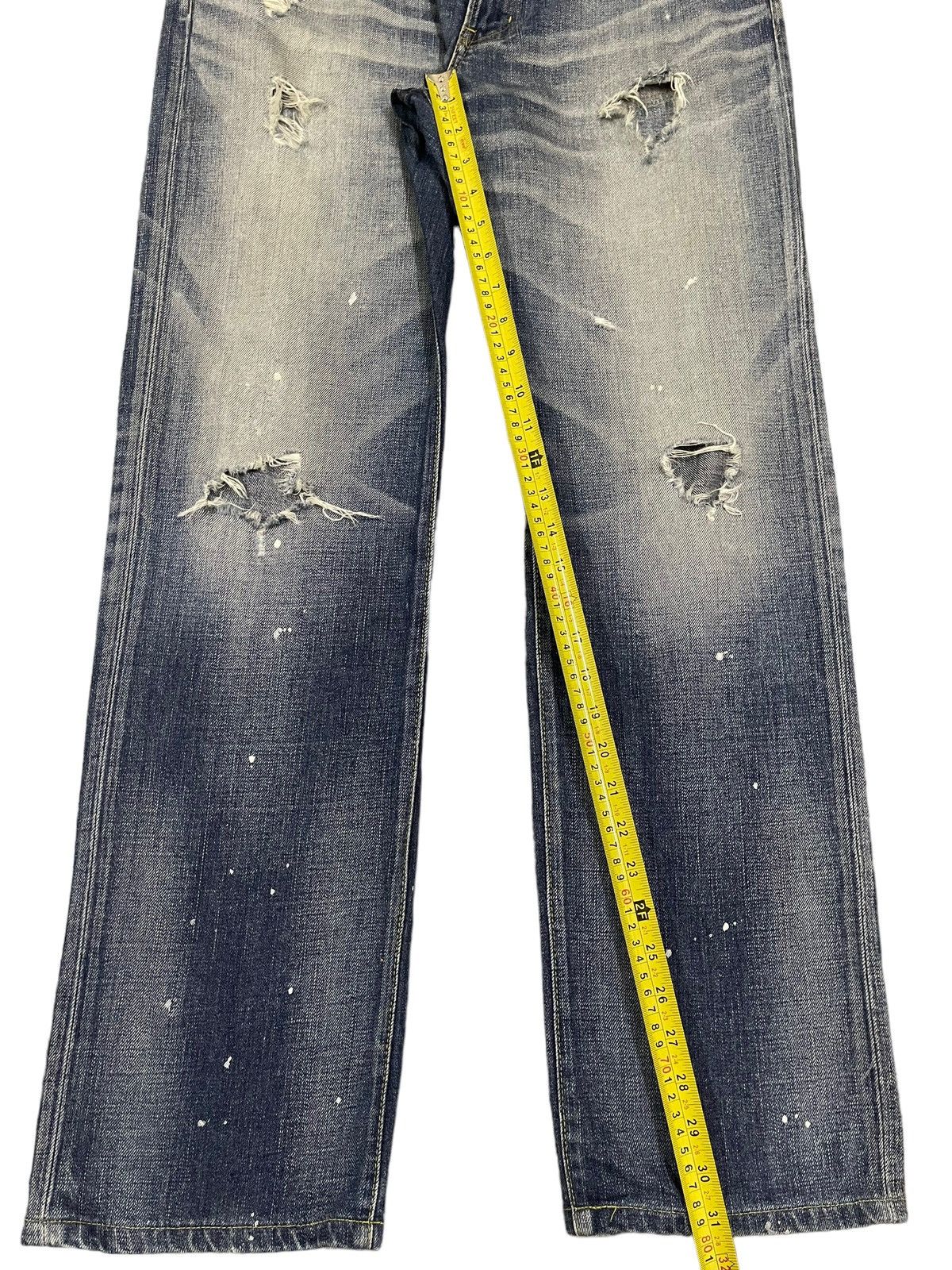 Sugar Cane Vintage Japanese Brand Blue Wash Distressed Baggy Jeans Size US 35 - 10 Thumbnail