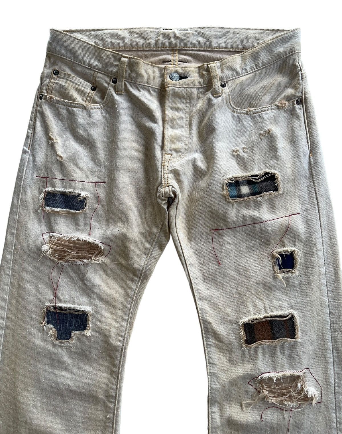 TMT TMT Japan Distressed Dirty Patchwork Pattern Denim Size US 34 / EU 50 - 4 Thumbnail