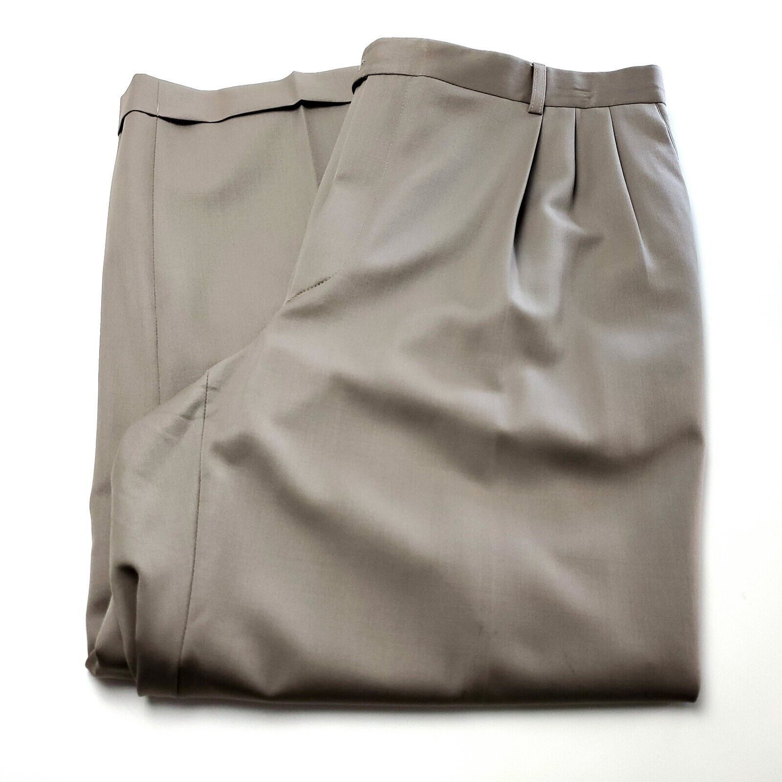 Zanella Zanella Alter Wool Dress Pants 38/28 Beige Pleated Cuffed Hi Size 38R - 1 Thumbnail
