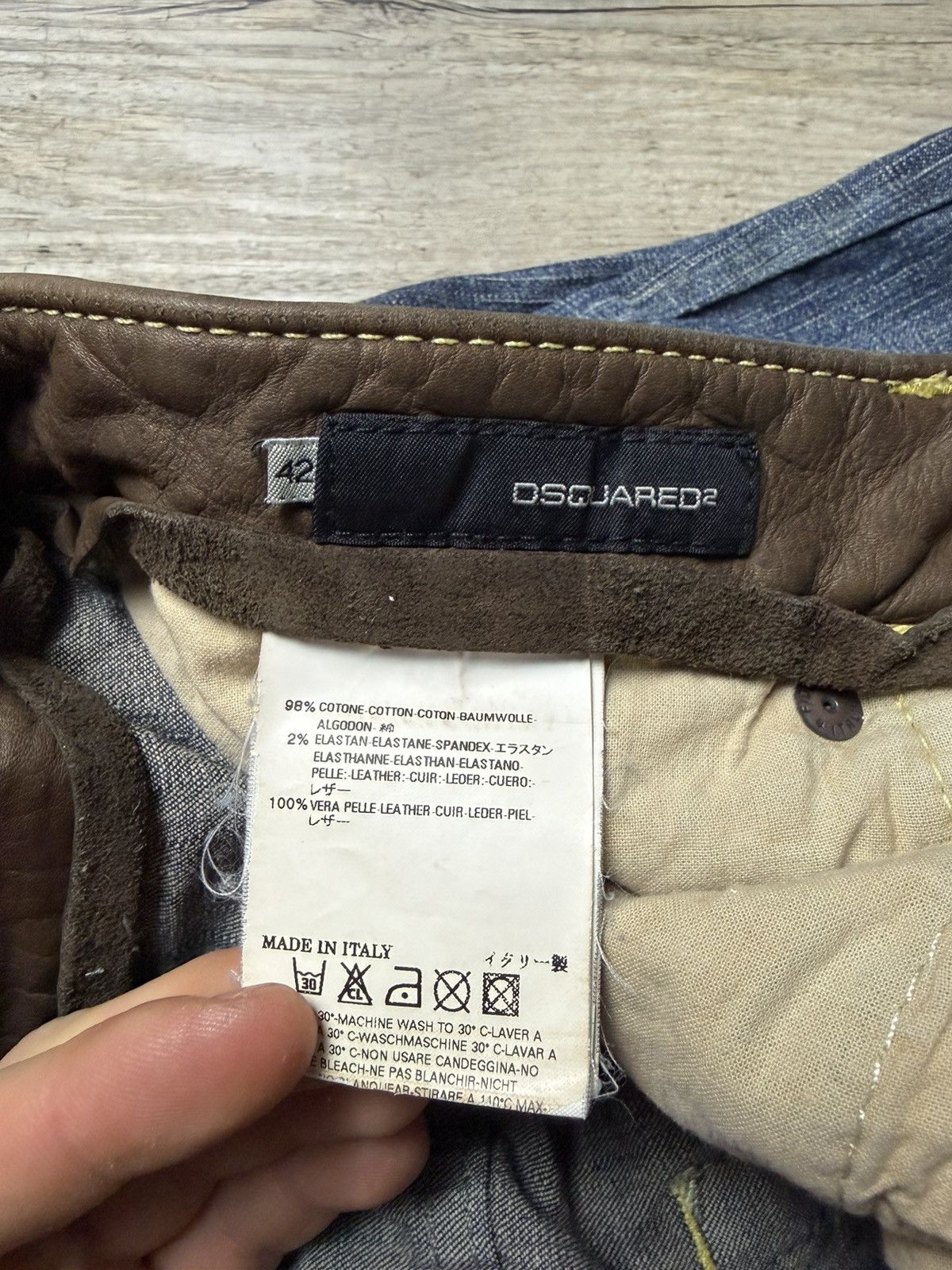 Dsquared2 2006 dsquared leather waist denim jeans Size 28" / US 6 / IT 42 - 8 Thumbnail