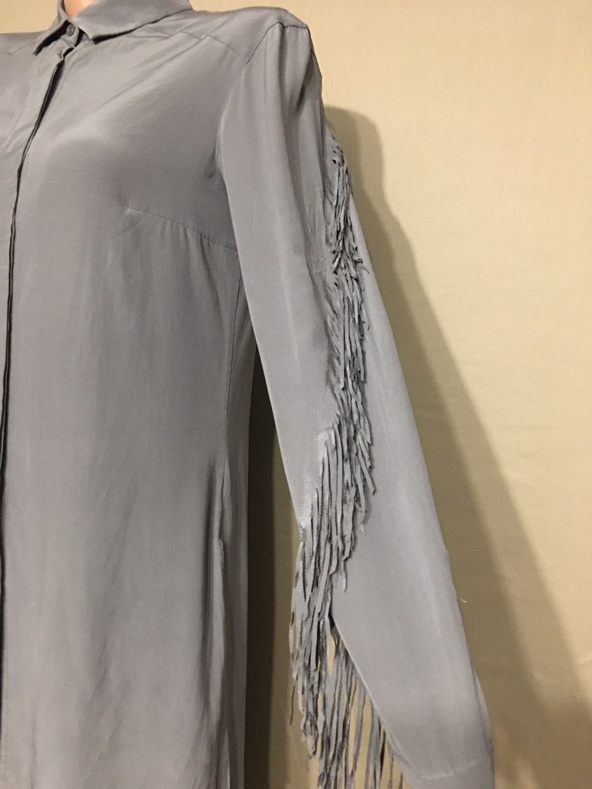 Akris AKRIS Silk Tunic Blouse Fringes Sleeves EU34 US4 Size S / US 4 / IT 40 - 5 Thumbnail