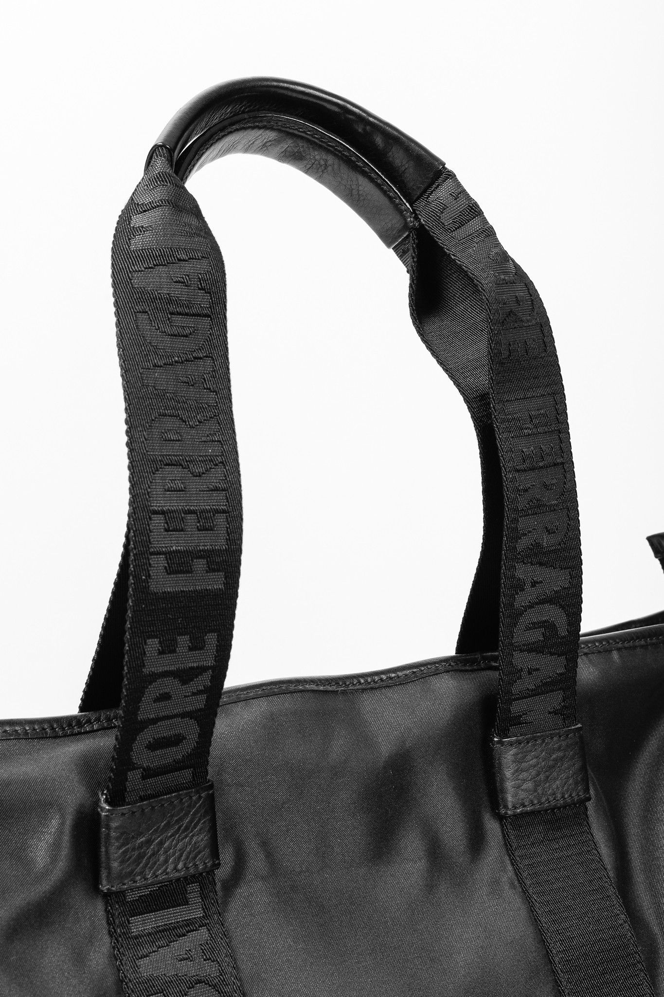 Salvatore Ferragamo Salvatore Ferragamo Nylon Logo-Tape Leather-Trimmed Tote Size ONE SIZE - 7 Thumbnail