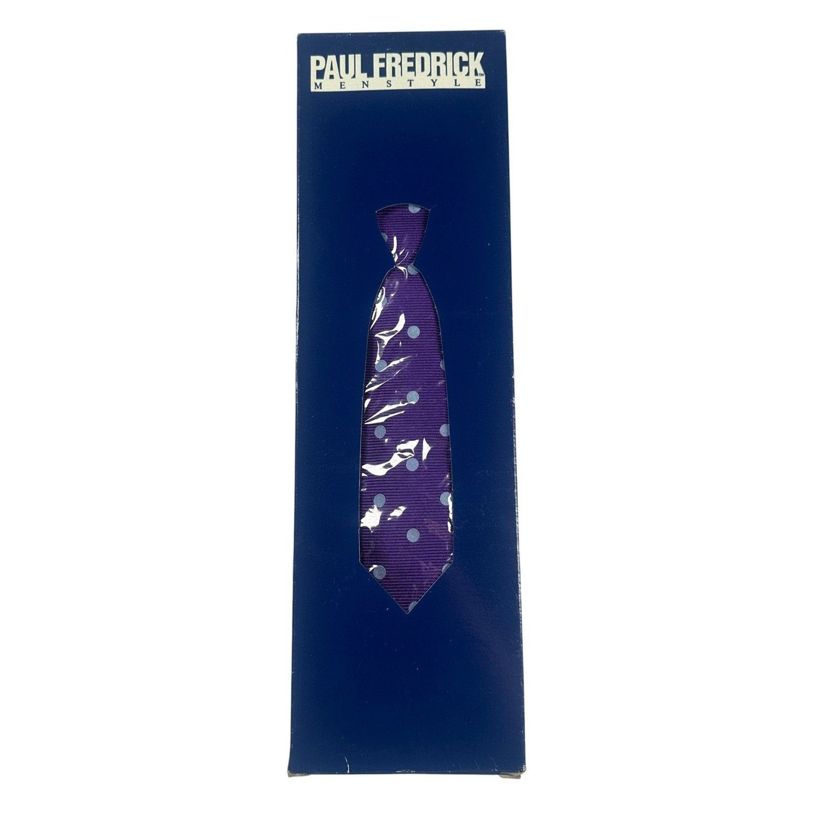 Paul Fredrick Paul Fredrick Mens Silk Polka Dot Tie Purple Formal Necktie Size ONE SIZE - 5 Thumbnail