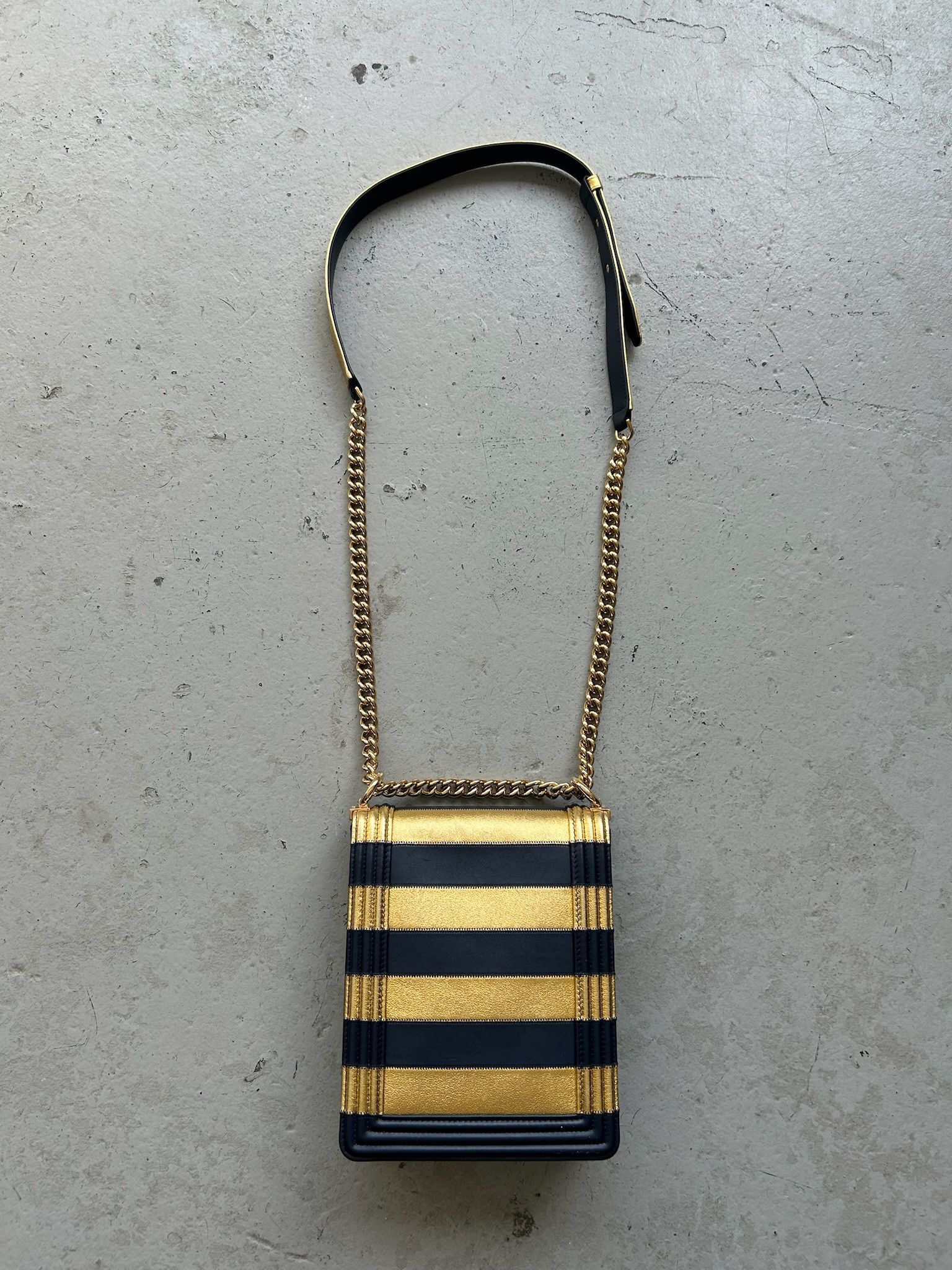 Chanel Chanel Metallic Lambskin Striped North South Cross Body Bag Size ONE SIZE - 5 Thumbnail