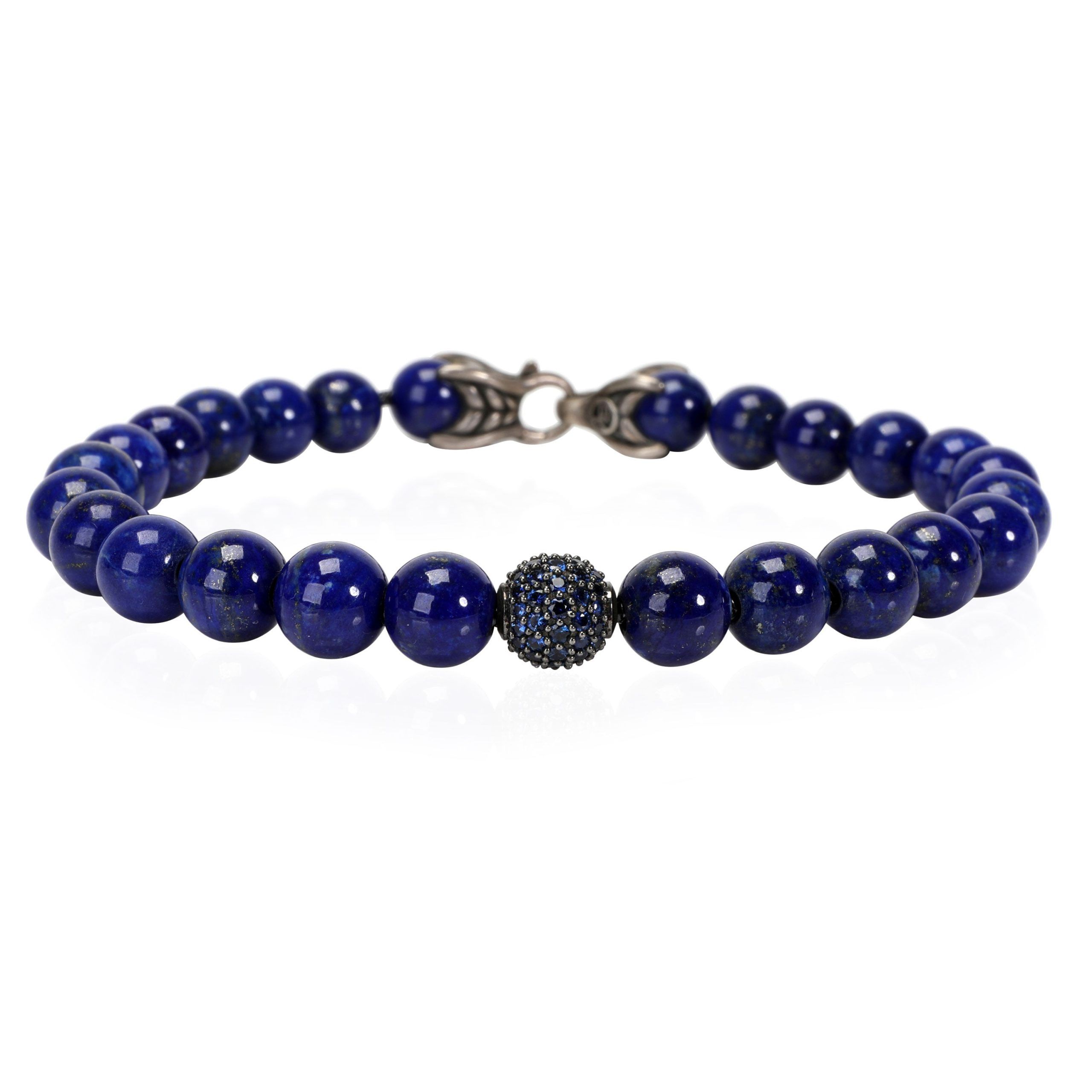 image of David Yurman Spiritual Beads Sapphire Lapis Lazuli Bracelet In Sterling Silver, Women's