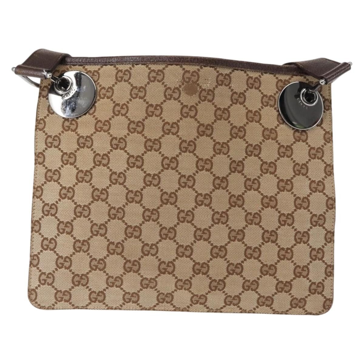 Gucci GUCCI GG Canvas Shoulder Bag Beige Silver Size ONE SIZE - 4 Thumbnail