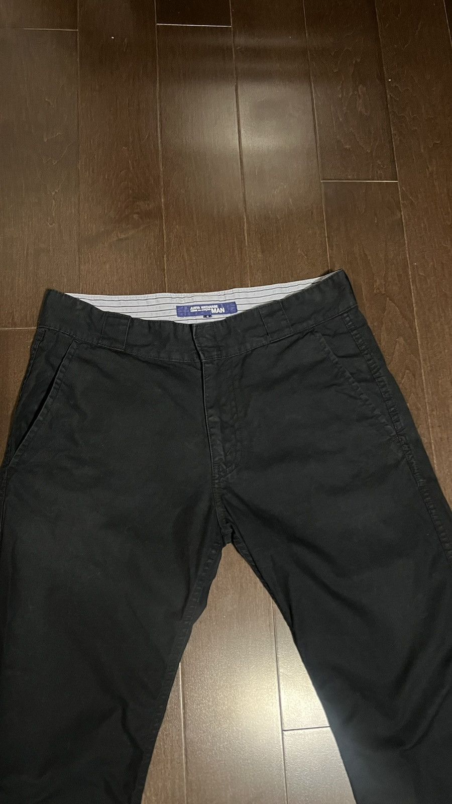 image of Comme Des Garcons x Junya Watanabe Flared Work Pants in Navy Blue, Men's (Size 30)