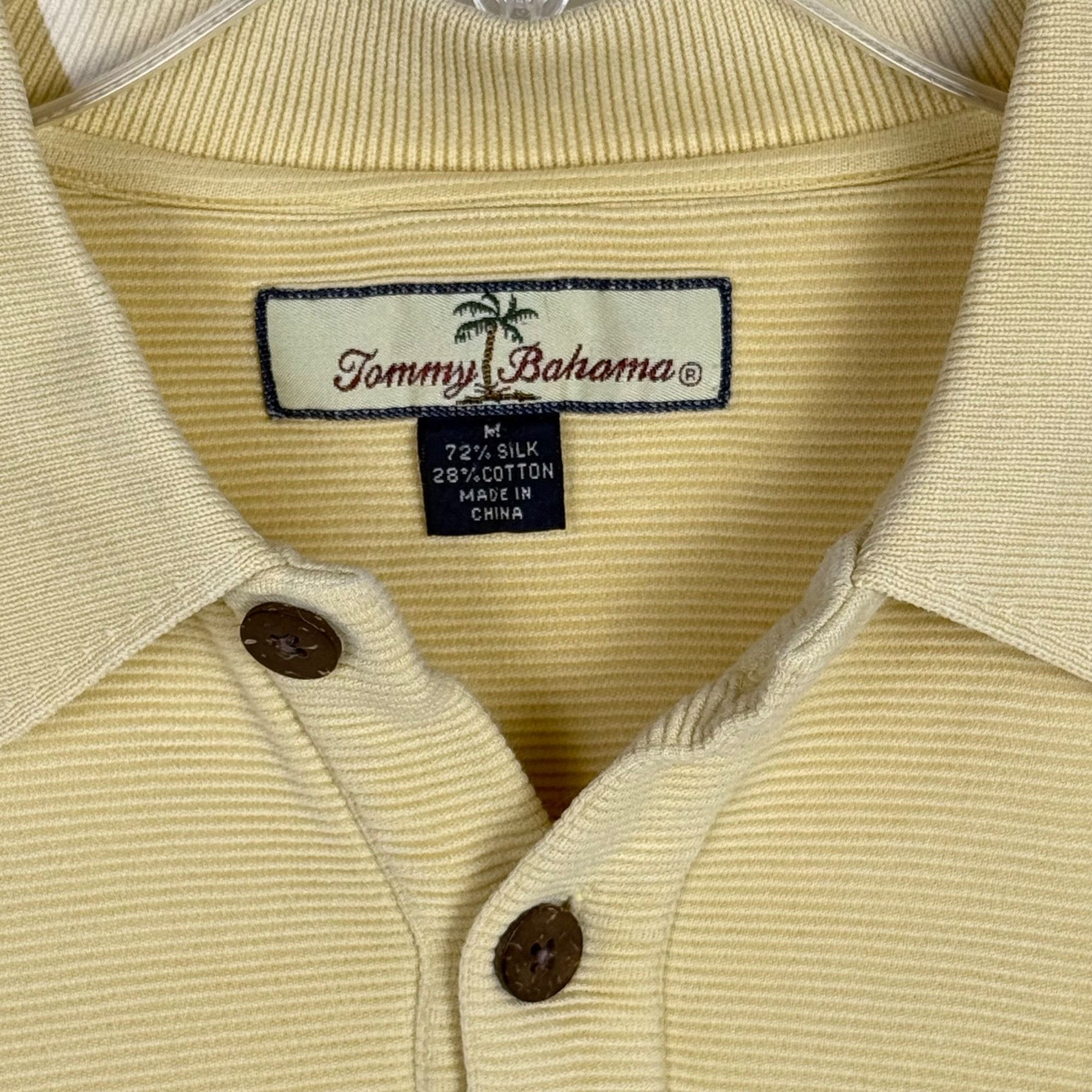 Tommy Bahama Tommy Bahama Men's Yellow Polo Shirt Short-Sleeve Silk Blend Size US M / EU 48-50 / 2 - 2 Thumbnail