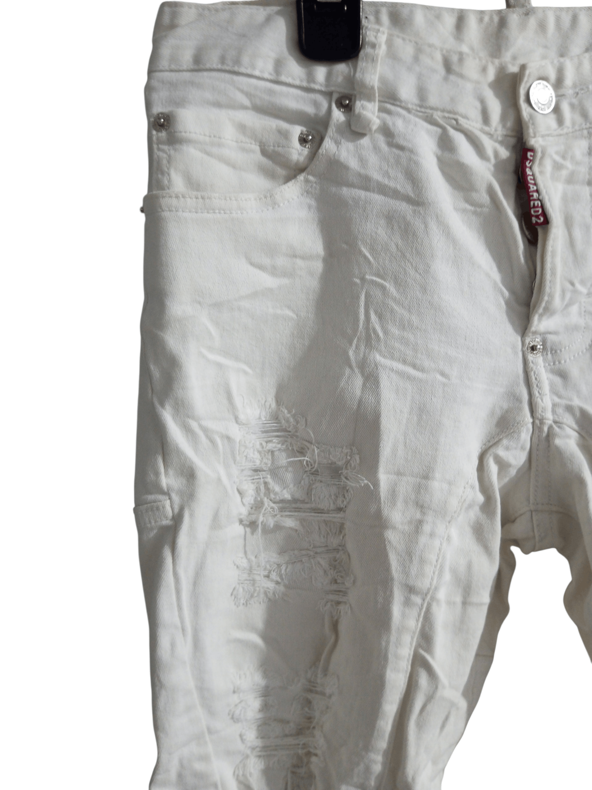 Dsquared2 Vintage Dsquared2 distressed white denim Size US 29 - 5 Thumbnail