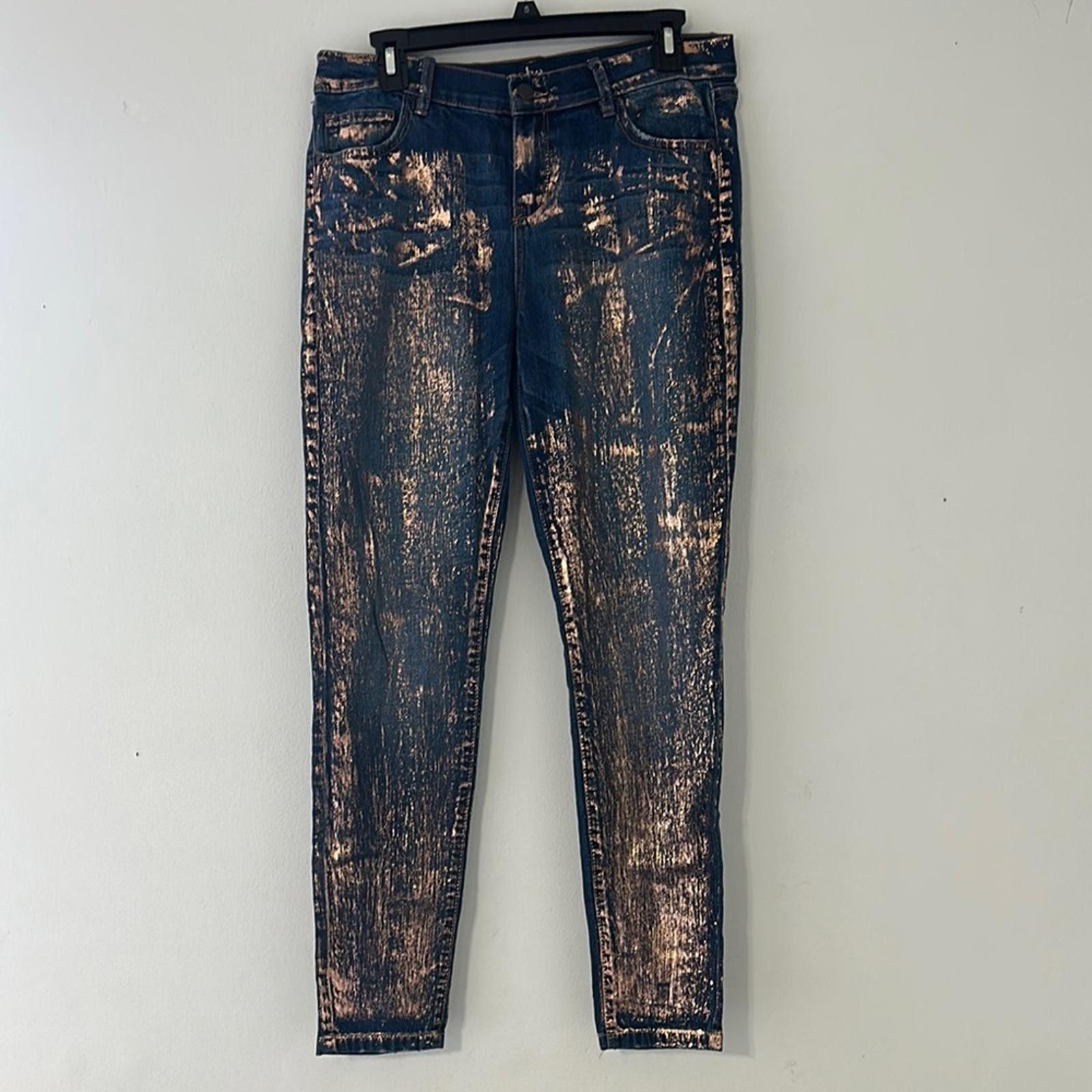 Other Soho Blue and Gold Jeggings Luxe Metallic Finish Size 30" / US 8 / IT 44 - 1 Thumbnail