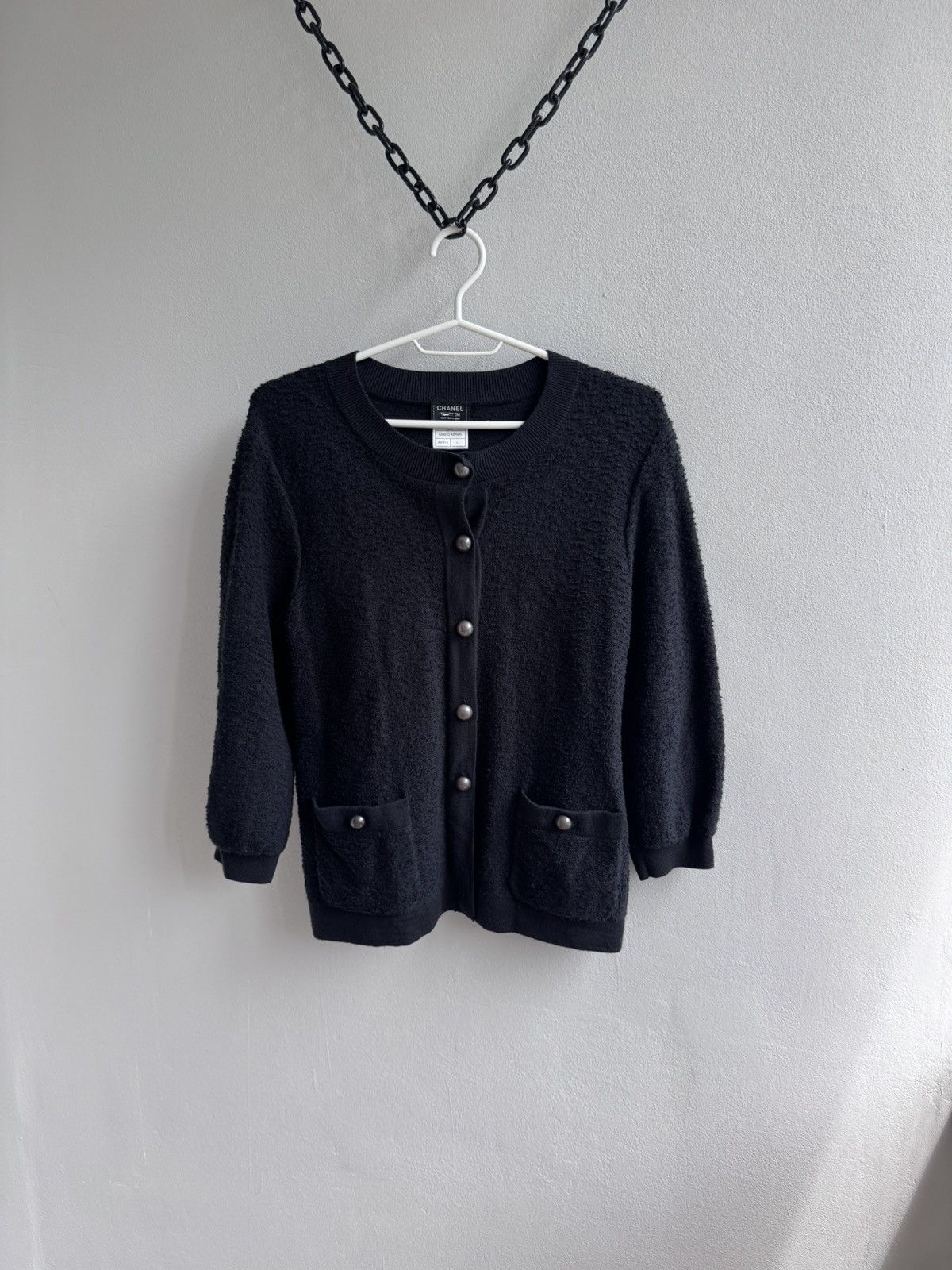 Chanel Chanel Wool Tweed Cardigan Button Up Size L / US 10 / IT 46 - 1 Thumbnail