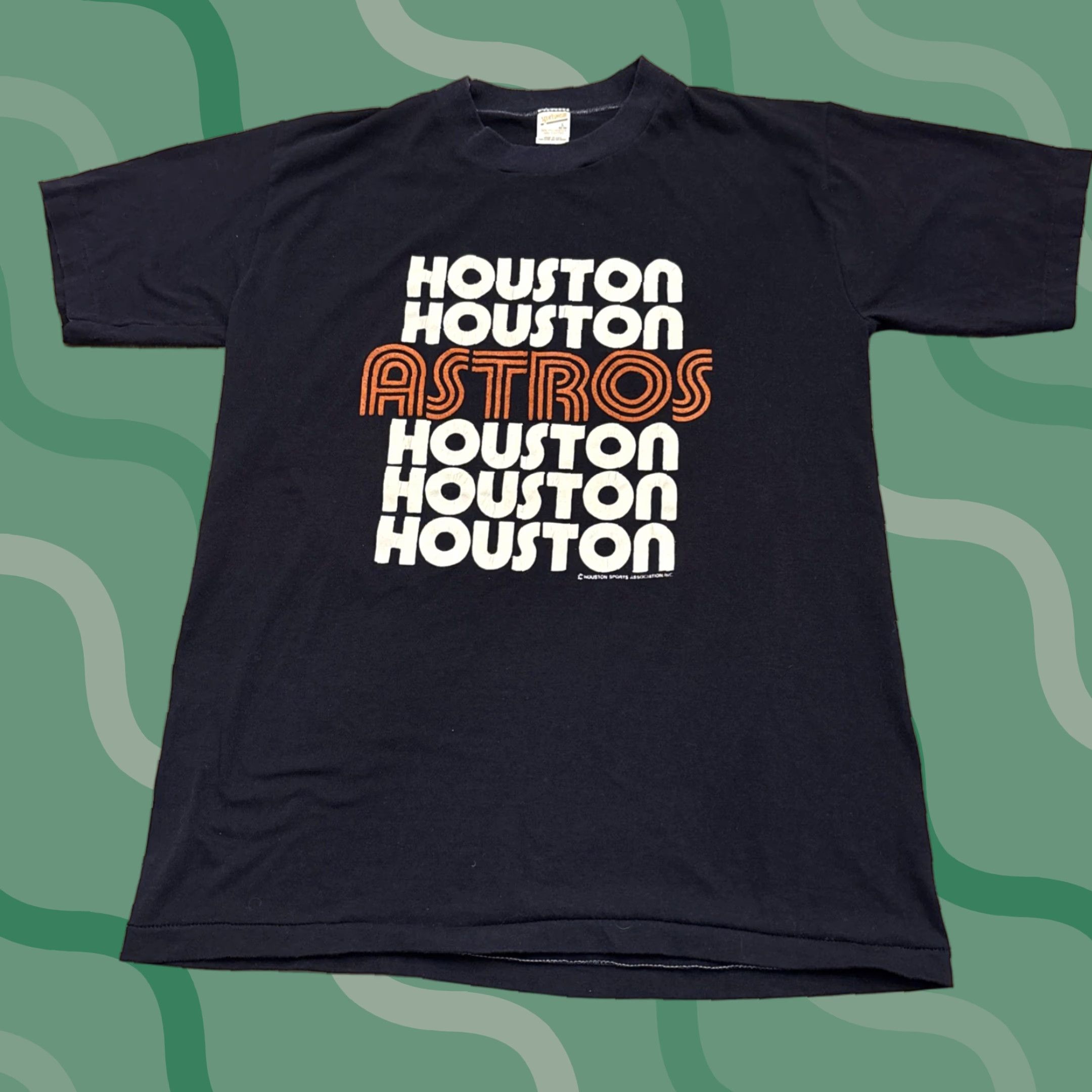 Vintage VINTAGE Houston Astros 80s Single Stitch T-Shirt Size L - MLB Spell Out Mens Size US L / EU 52-54 / 3 - 1 Thumbnail