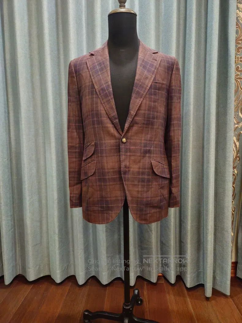 Brunello Cucinelli Brunello Cucinelli Burgundy silk wool cashmere mixed twill Size 46L - 1 Thumbnail
