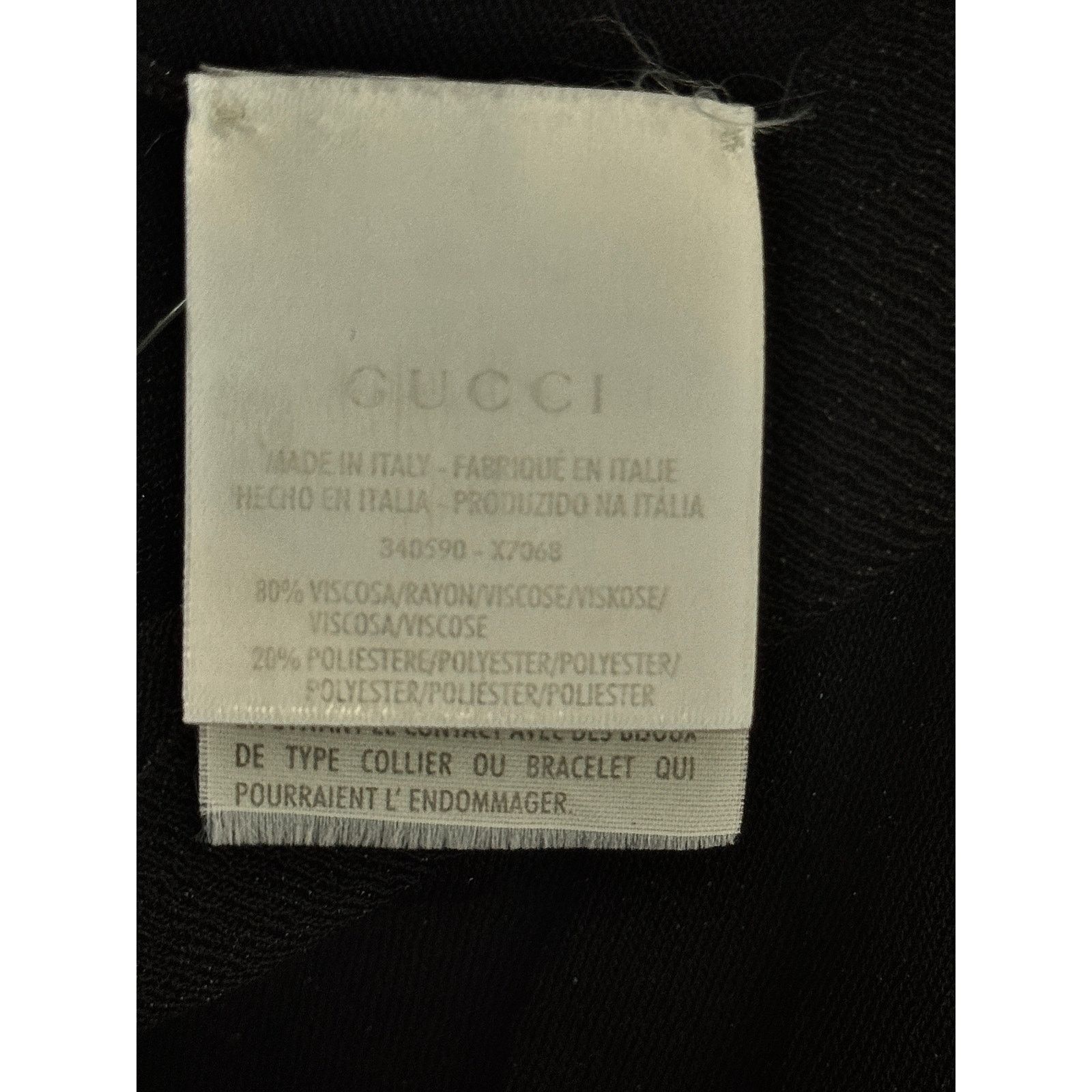 Gucci GUCCI Black Sheer Jersey Scoop Neck Long Sleeve Size M / US 6-8 / IT 42-44 - 4 Thumbnail