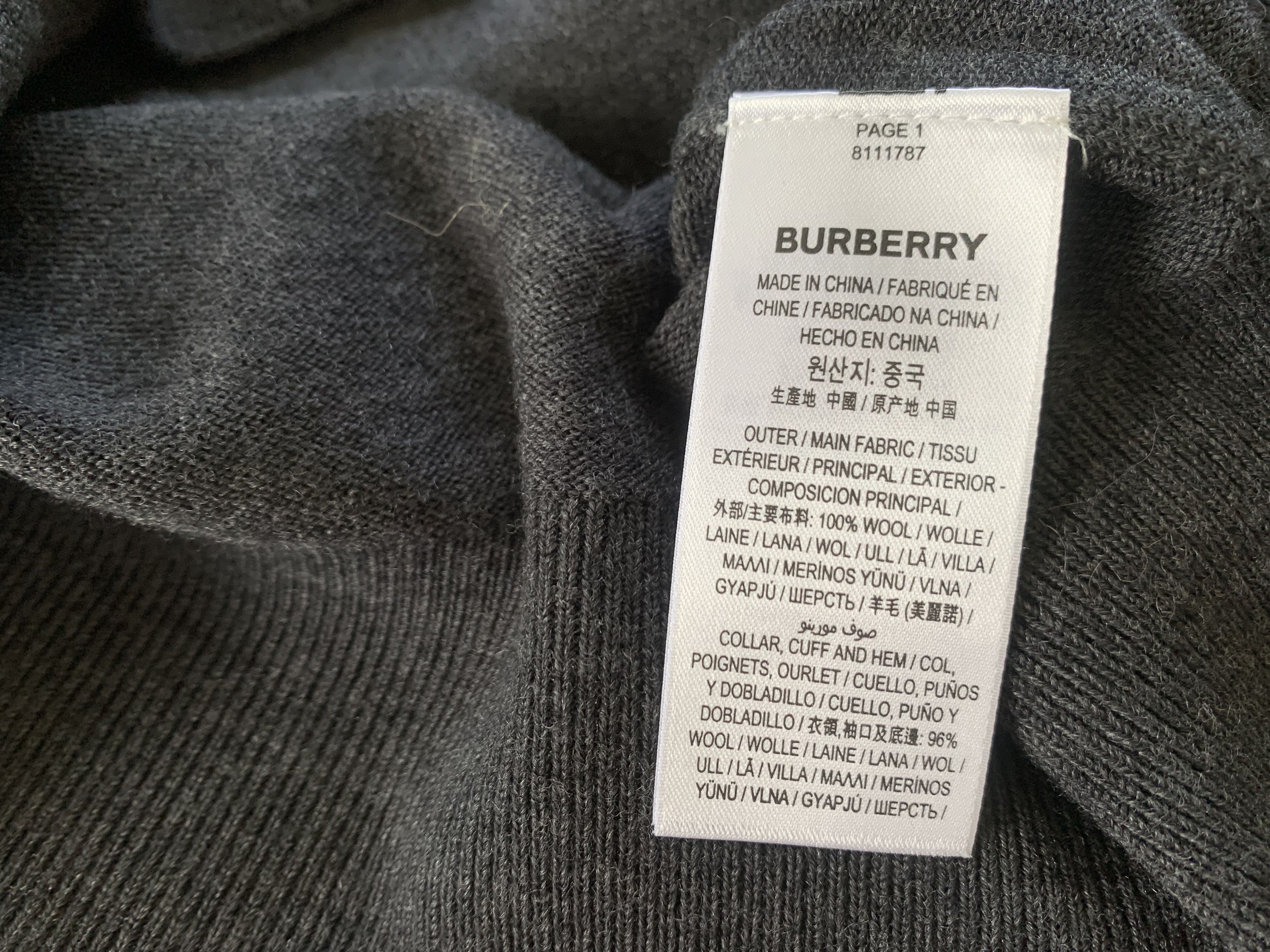 Burberry Burberry Paradise Mens Merino Wool Melange Grey Sweater Size US XL / EU 56 / 4 - 13 Thumbnail